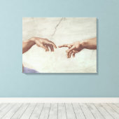 Hände Gottes und Adams Leinwanddruck (Insitu (Holzboden))