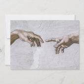 Hände Gottes und Adams von Michelangelo Dankeskarte (Vorderseite)