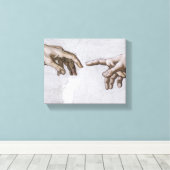 Hände Gottes und Adams von Michelangelo Leinwanddruck (Insitu (Holzboden))