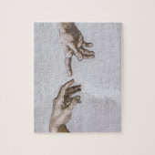Hände Gottes und Adams von Michelangelo Puzzle (Vertikal)