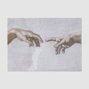 Hände Gottes und Adams von Michelangelo Seidenpapier