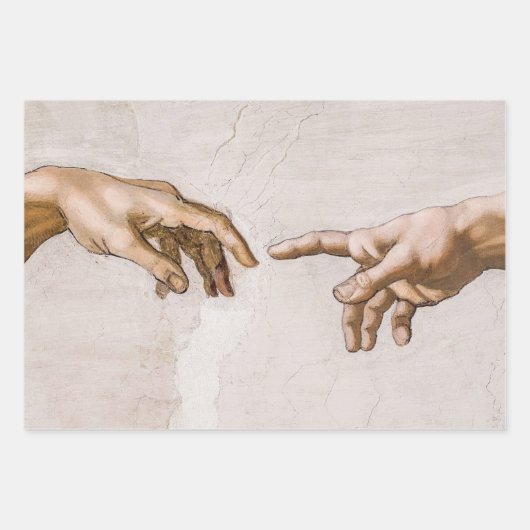 Hände Gottes Vater und Adam von Michelangelo Geschenkpapier Set (Vorderseite 2)