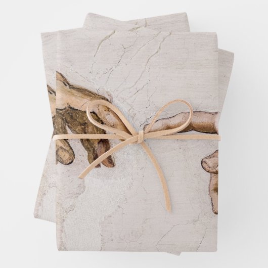 Hände Gottes Vater und Adam von Michelangelo Geschenkpapier Set (Beispiel)