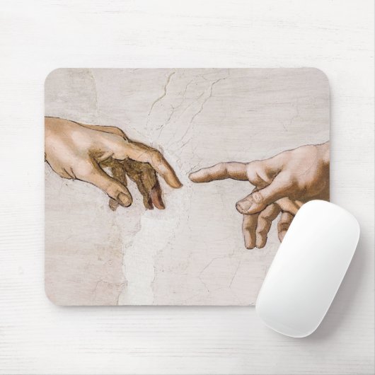 Hände Gottes Vater und Adam von Michelangelo Mousepad (Mit Mouse)
