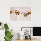 Hände Gottes Vater und Adam von Michelangelo Poster (Heimbüro)