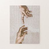 Hände Gottes Vater und Adam von Michelangelo Puzzle (Vertikal)
