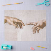 Hände Gottes Vater und Adam von Michelangelo Seidenpapier (Basteln)