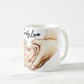 Hände halten Babyfüße Kaffeetasse (VorderseiteRechts)