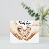 Hände halten Babyfüße Postkarte (Stehend Vorderseite)