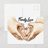 Hände halten Babyfüße Postkarte (Vorne/Hinten)