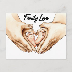 Hände halten Babyfüße Postkarte