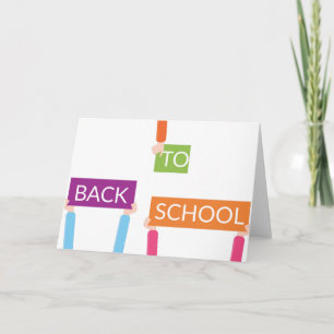 Hände halten BACK TO SCHOOL-Schilder Karte