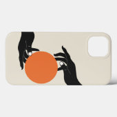Hände halten die Sonne. Retro-Design Case-Mate iPhone Hülle (Rückseite (Horizontal))