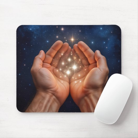 Hände halten Nachtsterne Mousepad (Mit Mouse)