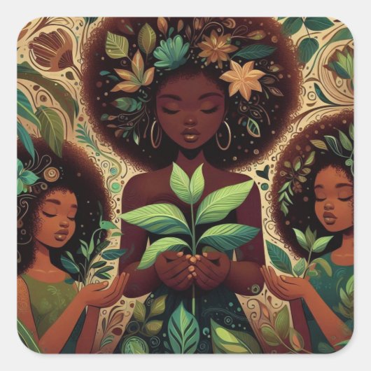 Hände halten Pflanze Aufkleber (Vorderseite)