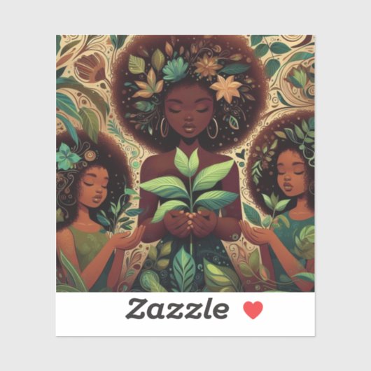 Hände halten Pflanze, die Vinyl-Aufkleber nach Maß Aufkleber (Blatt)