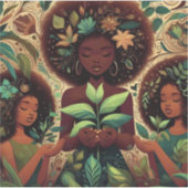 Hände halten Pflanze, die Vinyl-Aufkleber nach Maß Aufkleber (Vorderseite)