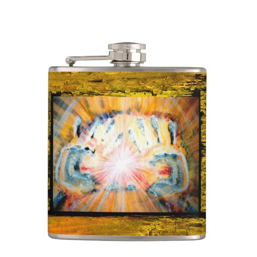 Hände heilen flachmann (Vorderseite)