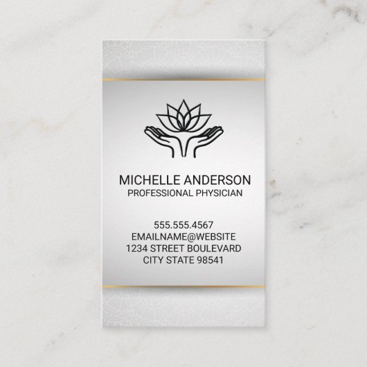 Hände heilen | Lotus Visitenkarte (Vorderseite)