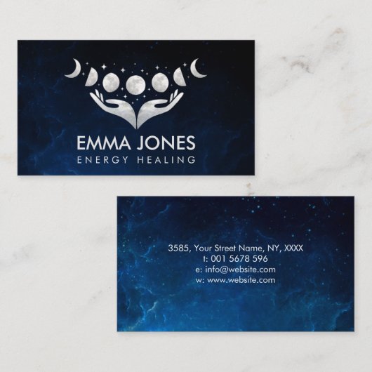 Hände heilen - Monde - Mutter der Perle Visitenkarte (Vorne/Hinten)