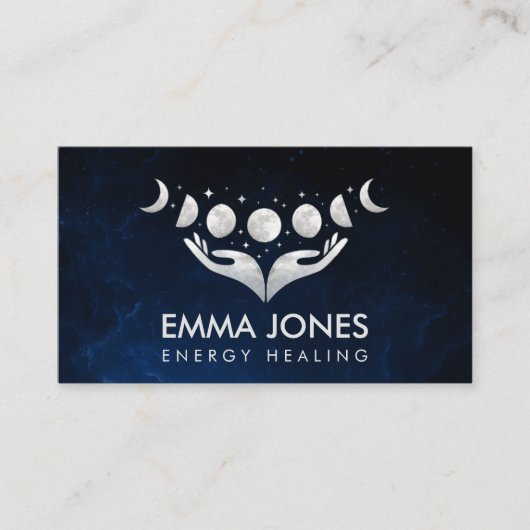 Hände heilen - Monde - Mutter der Perle Visitenkarte (Vorderseite)