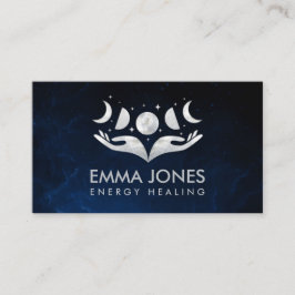 Hände heilen - Monde - Mutter von Perle und Silber Visitenkarte