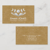 Hände heilen - Monde - Mutter von Perle und Silber Visitenkarte (Vorne/Hinten)