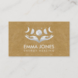 Hände heilen - Monde - Mutter von Perle und Silber Visitenkarte