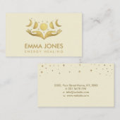 Hände heilen - Monde - Pastellgold Visitenkarte (Vorne/Hinten)