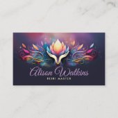 Hände heilen und Lotus farbenfroher Energiefluss Visitenkarte (Vorderseite)