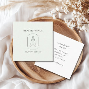 Hände Hellgrün grau Quadratische Visitenkarte