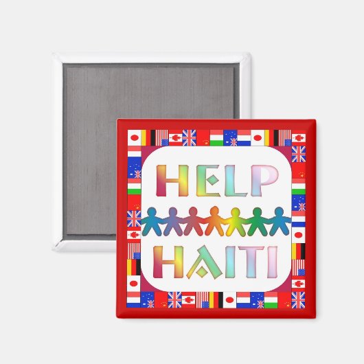 Hände Helping Haiti Magnet (Vorderseite/Rückseite)
