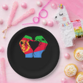 Hände Herz mit eritreischer Flagge Pappteller (Party)