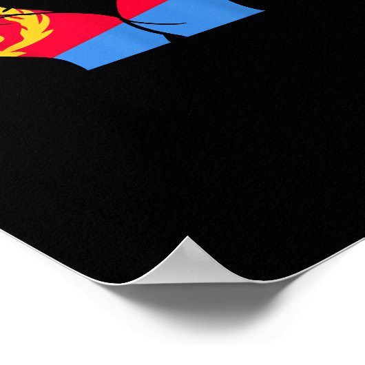 Hände Herz mit eritreischer Flagge Poster (Ecke)