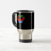 Hände Herz mit eritreischer Flagge Reisebecher (Vorderseite Links)
