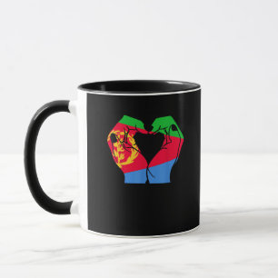 Hände Herz mit eritreischer Flagge Tasse