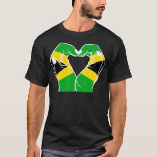 Hände Herz mit jamaikanischer Flagge T-Shirt