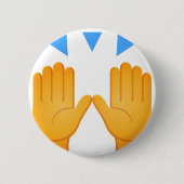 Hände hoben Emoji an Button (Vorderseite)