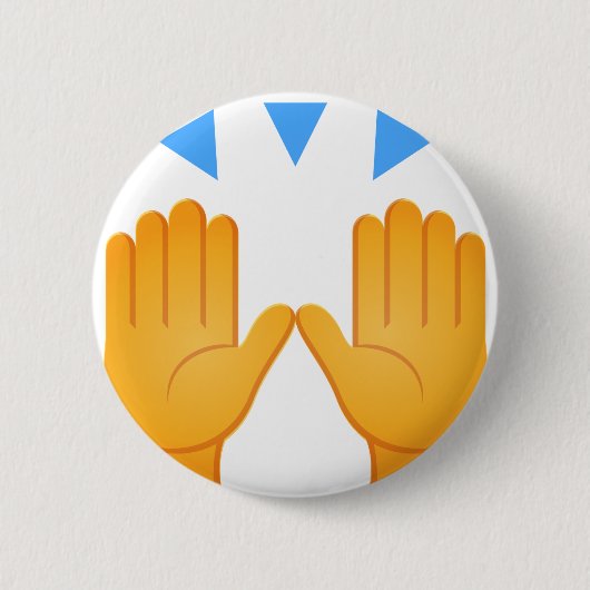 Hände hoben Emoji an Button (Vorderseite)