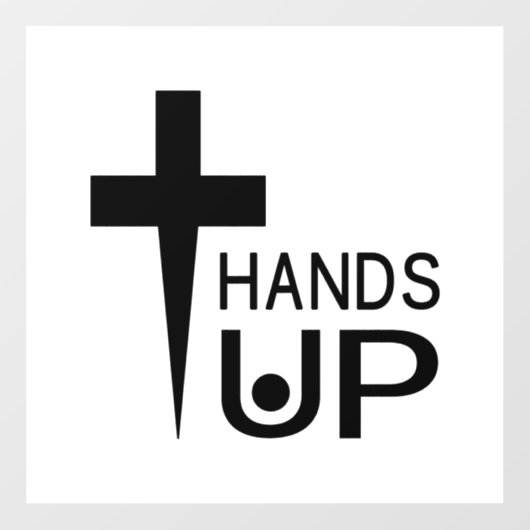 Hände hoch fensteraufkleber (Blatt)