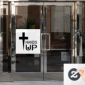 Hände hoch fensteraufkleber (Büro Tür)