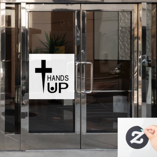 Hände hoch fensteraufkleber (Büro Tür)