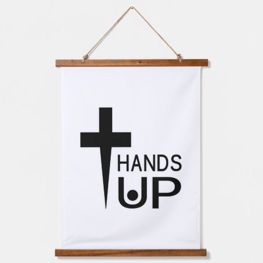 Hände hoch wandteppich mit holzrahmen (Vorderseite)