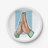 Hände im Gebet Pappteller (Vorderseite)