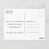 Hände im Wasser Halten eines Pumpkin-Erntedanks Postkarte (Rückseite)