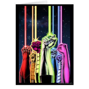 Hände in der Luft mit Ringen - Farbe