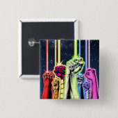 Hände in der Luft mit Ringen - Farbe Button (Vorne & Hinten)