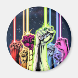 Hände in der Luft mit Ringen - Farbe Magnet