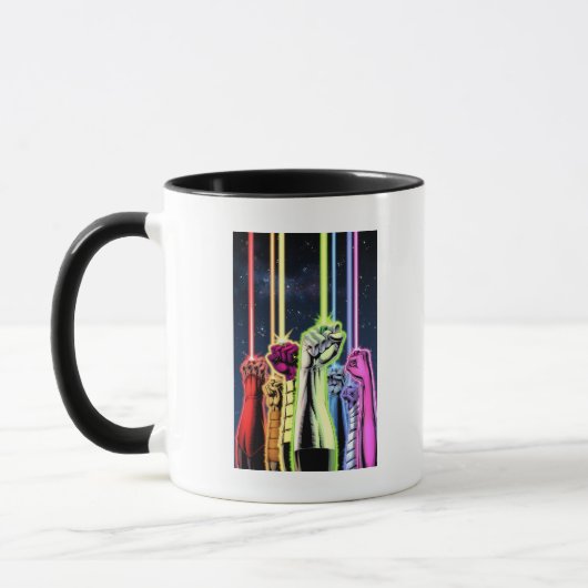 Hände in der Luft mit Ringen - Farbe Tasse (Links)