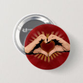 Hände in Form eines Herzens, Liebe-Entwurf Button (Vorne & Hinten)